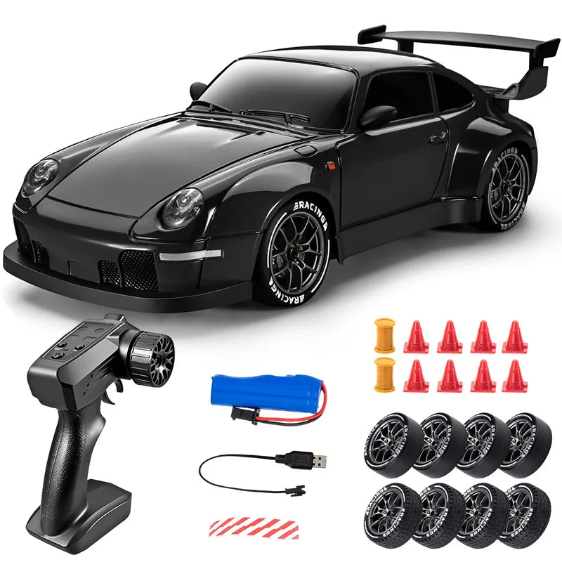 RC Drift Car 1:24 Remote Control Car for Adult 20KM/H 4WD High Speed RC Cars with LED Lights Extra Drifting Tires Vehicle Toy