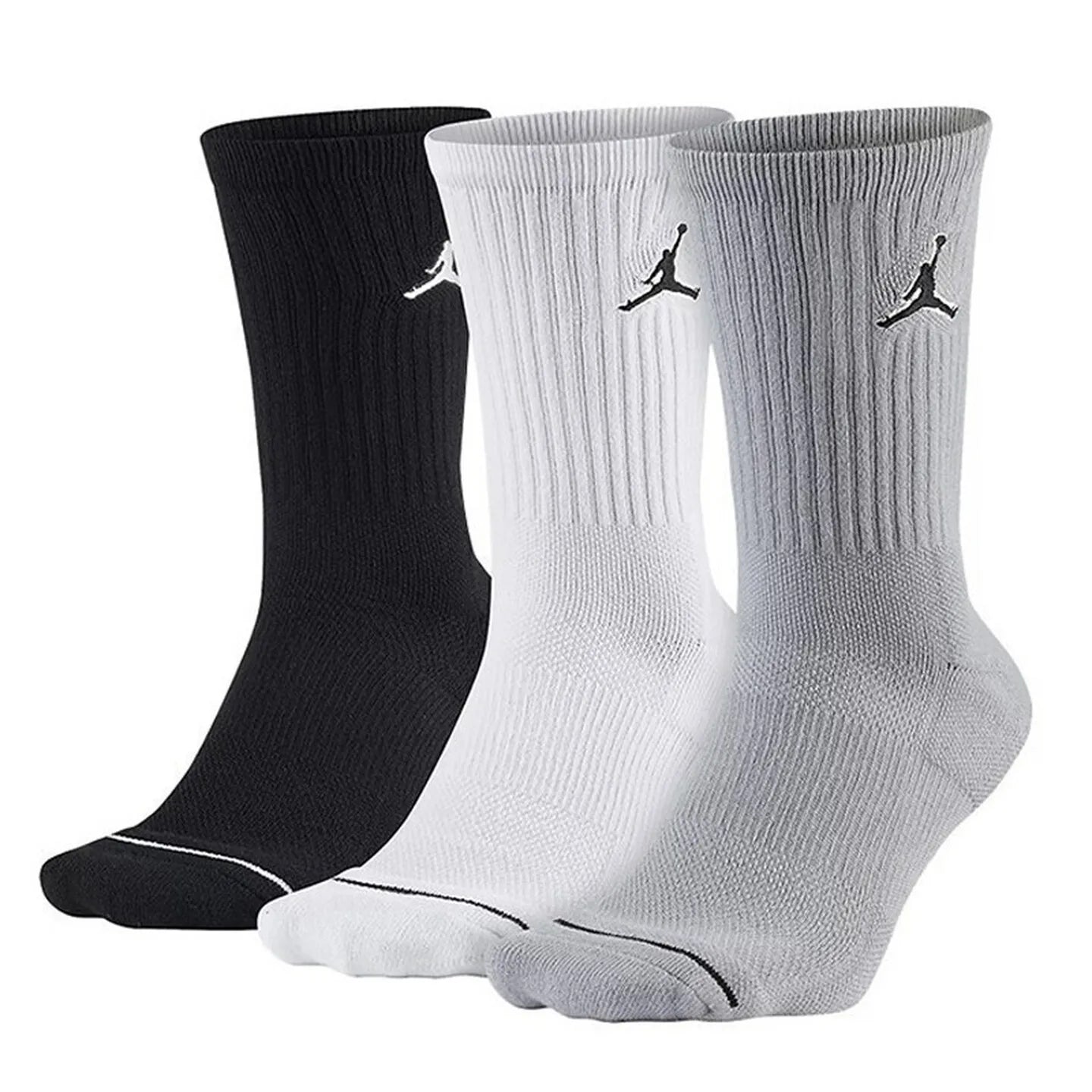 Nike (NIKE) 3-Pack Socks for Men and Women: Air Jordan Training Breathable Casual Socks, Mid-Calf Sports Socks SX5545-019