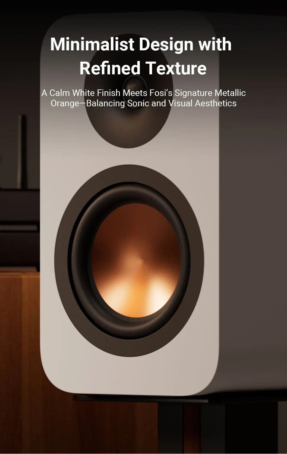 Fosi Audio SP601 6Ω 160W Bookshelf Speaker Hi-Fi Audio for Home Theater ，Desktop Computer