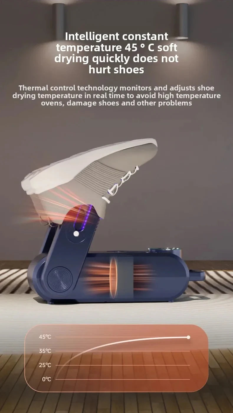 Foldable UV Shoes Dryer with Intelligent Timer Electric Shoe Drying Machine Fast Deodorizes Sterilizes Heats Boots Sneakers