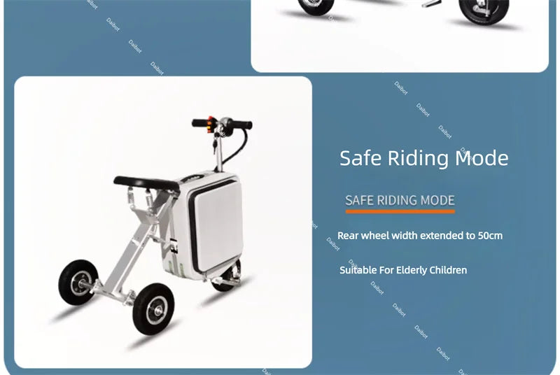 Folding Luggage Parent Child Electric Scooter For Adults With Seat 300W 36V Travel Lightweight Mobility Scooter For Elderly