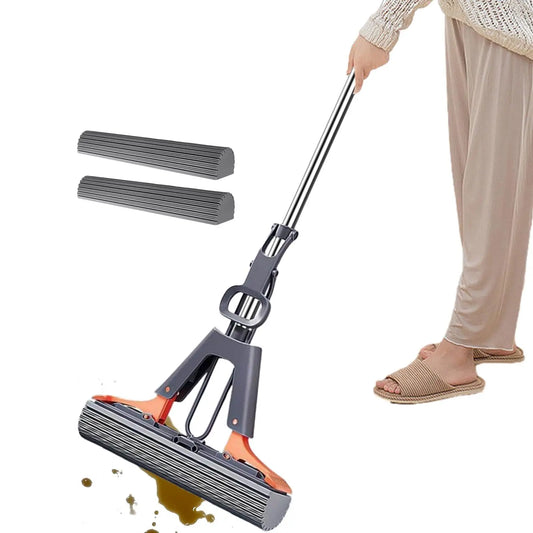 Floor Roller Mop PVA Sponge Floor Squeeze Mop For Cleaning Efficient Cleaning Absorbent Sponge Mop For Hardwood Tile Marble
