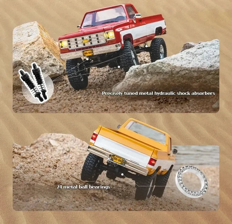 FMS FCX18 1:18 Chevrolet K10 Pickup Truck Officially Authorized Classic Retro Off-road Climbing RC Car Model RTR Vibely Store