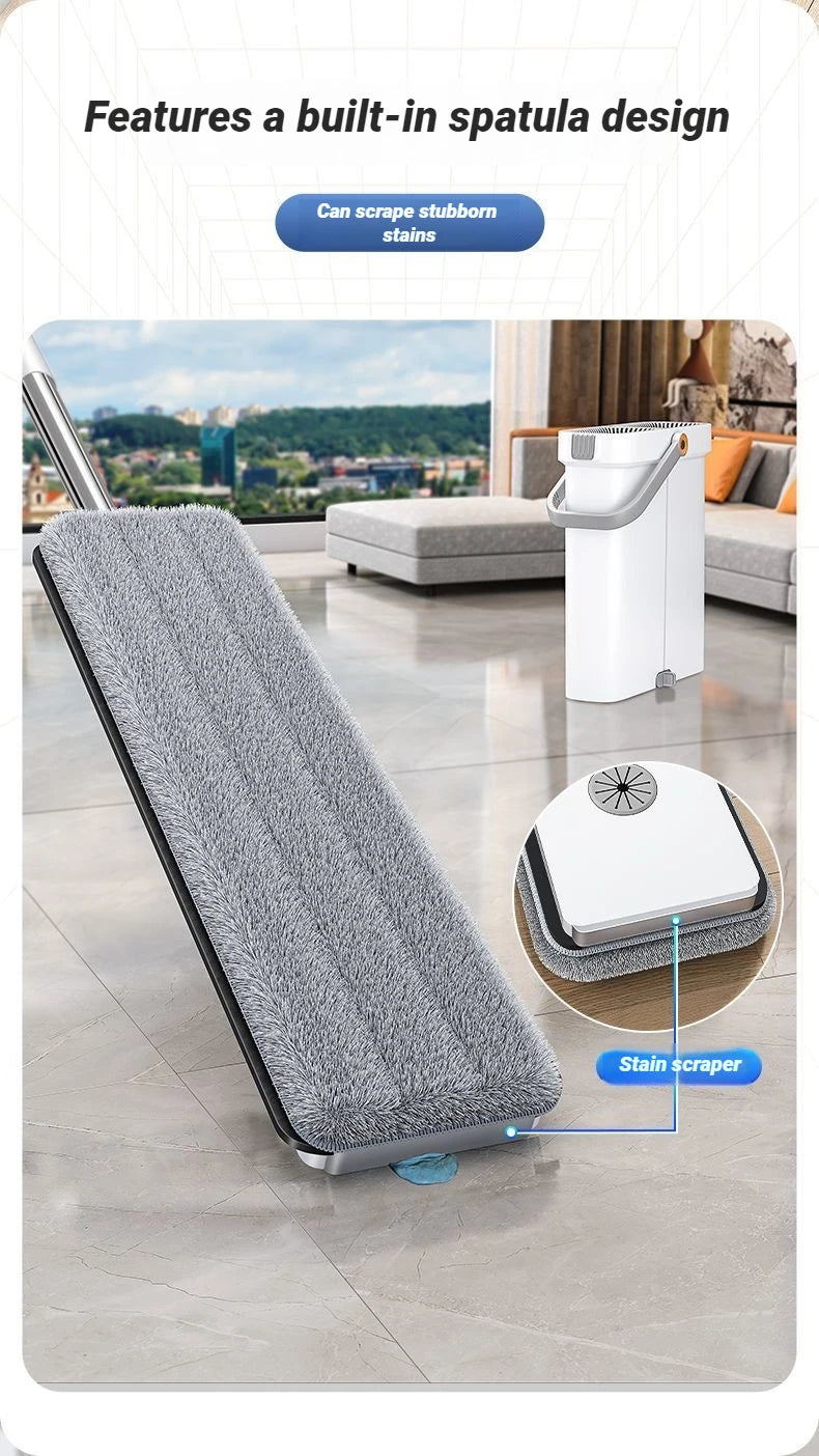 JOYBOS Floor Flat Spin Mop Set With Bucket 360 Rotating Hand-Free  33cm Washing and Squeeze For Home Toilet Bathroom Cleaner Mop