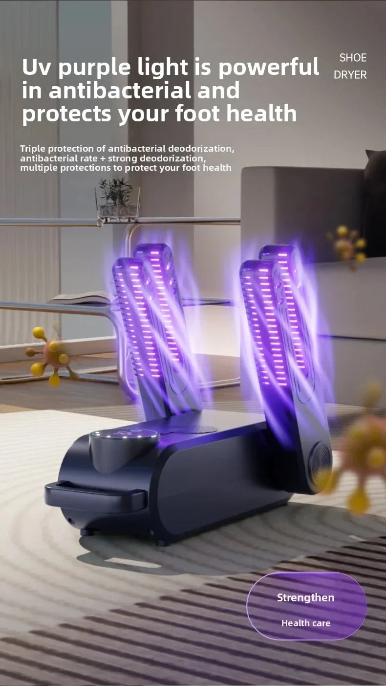 Foldable UV Shoes Dryer with Intelligent Timer Electric Shoe Drying Machine Fast Deodorizes Sterilizes Heats Boots Sneakers