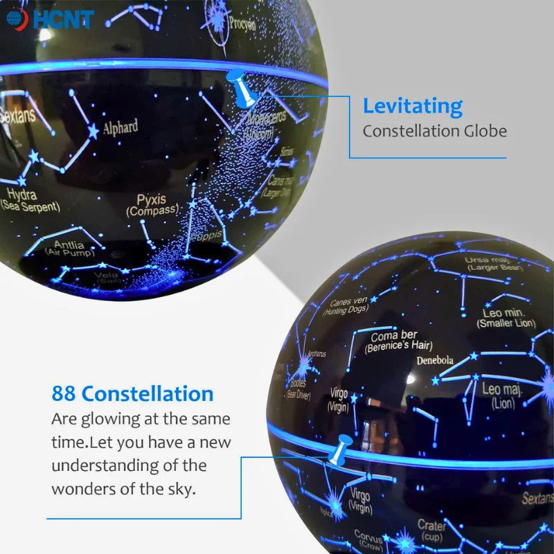 Levitating Lamp Magnetic Levitation Globe LED Earth Floating Rotating Globe Bedside Novelty Christmas Gifts Galactic starry sky