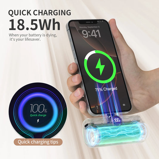 Fast Charging Power Bank Portable Charger External Battery for iPhone Samsung Huawei Xiaomi HONOR 5000mAh Type C or Lightning