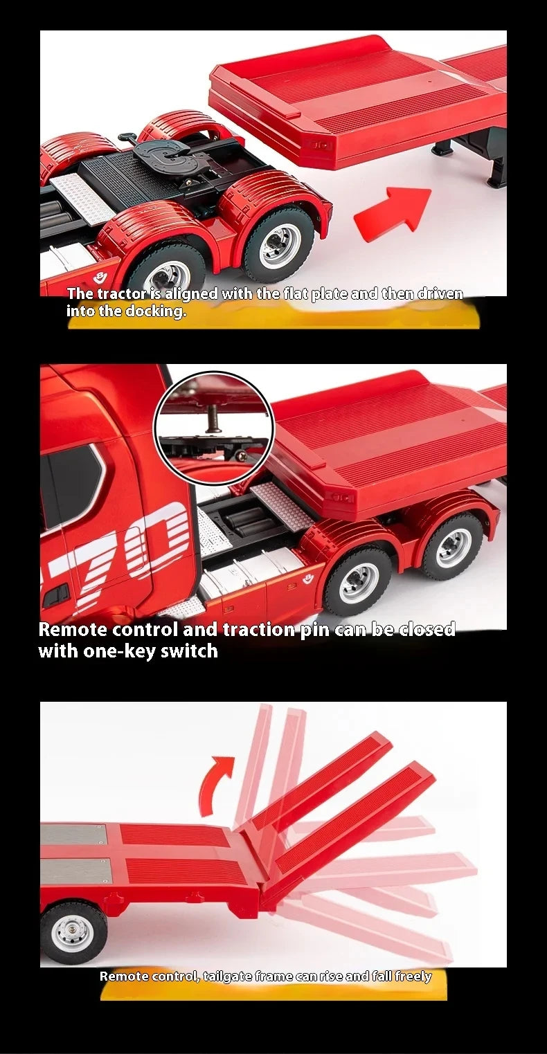Huina New Model 1501+1509 770s RC Heavy-duty Truck Trailer Model Tractor High-end Toy Children's Adult Gift