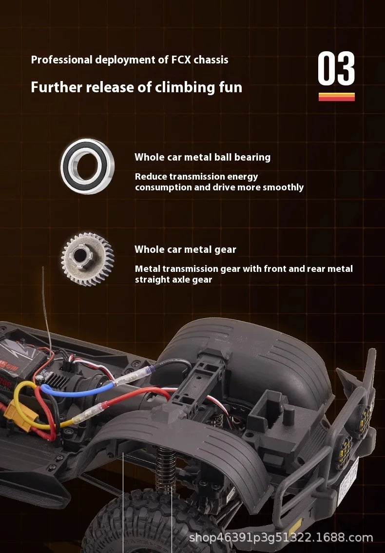 Fms 1:10 Rc Fcx Toyota Lc80 Simulation Off-Road Climbing Vehicle With High And Low Speed Remote Control Remote Control Toy Car