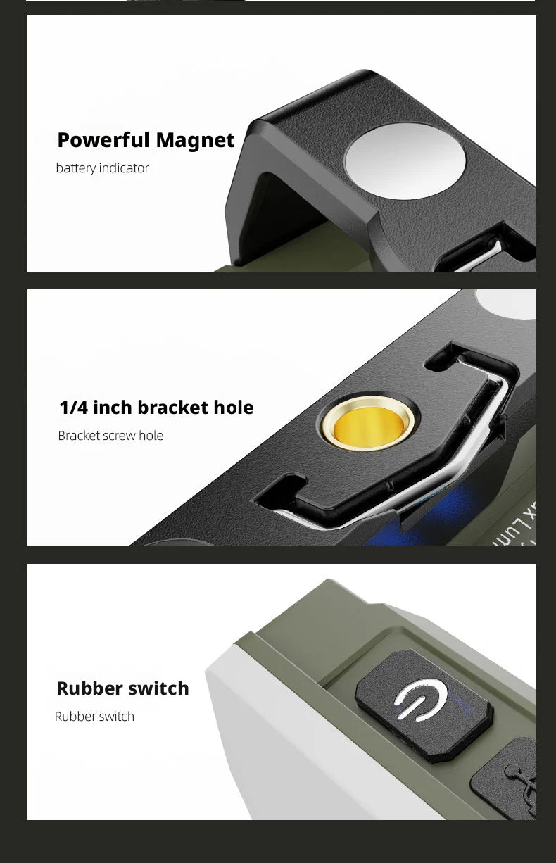 Portable Outdoor Camping Lantern Super Long Battery Life Rechargeable Emergency Light Strong Magnet Work Light for Repair