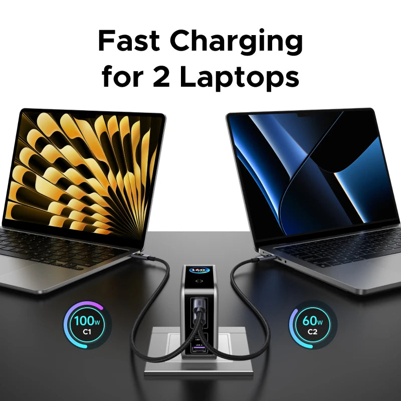 UGREEN 160W GaN Charger With Smart Display AVS PD 3.1 140W QC4.0 For MacbookPro Laptop iPhone 17 16 iPad Tablet SamsungS25 Ultra