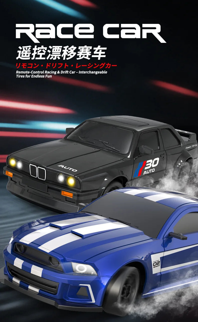 1:24 RC Drift Car 4WD Remote Control Car with Classic LED Lights High Speed Rechargeable Racing Sport Toy for Boys and Adults