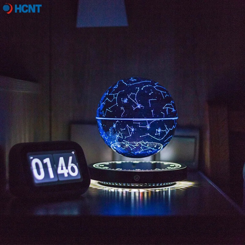 Levitating Lamp Magnetic Levitation Globe LED Earth Floating Rotating Globe Bedside Novelty Christmas Gifts Galactic starry sky