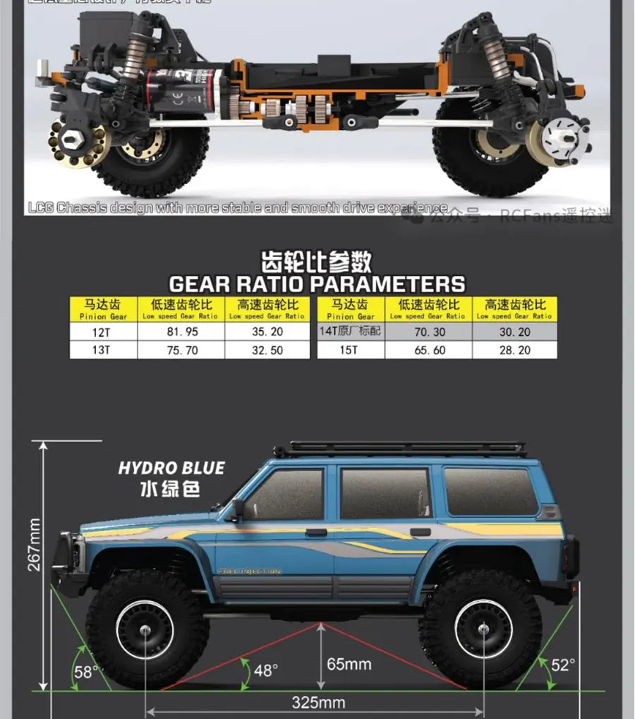 YK4107 PRO 1/10 Simulation RC Remote Control Brushless Four-Wheel Drive Differential Lock Climbing Vehicle Off-Road Vehicle