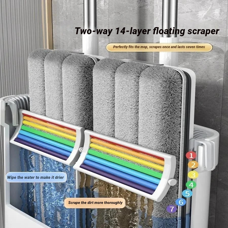 JOYBOS Floor Flat Spin Mop Set With Bucket 360 Rotating Hand-Free  33cm Washing and Squeeze For Home Toilet Bathroom Cleaner Mop