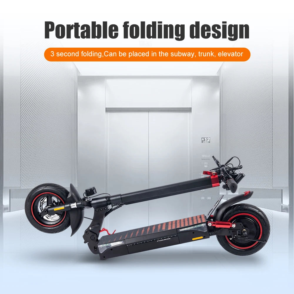 T4 500W High Power Dual Motor Adjustable Height Off-road Folding Adult Electric Scooter