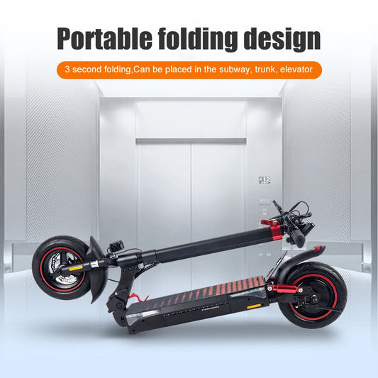 T4 500W High Power Dual Motor Adjustable Height Off-road Folding Adult Electric Scooter