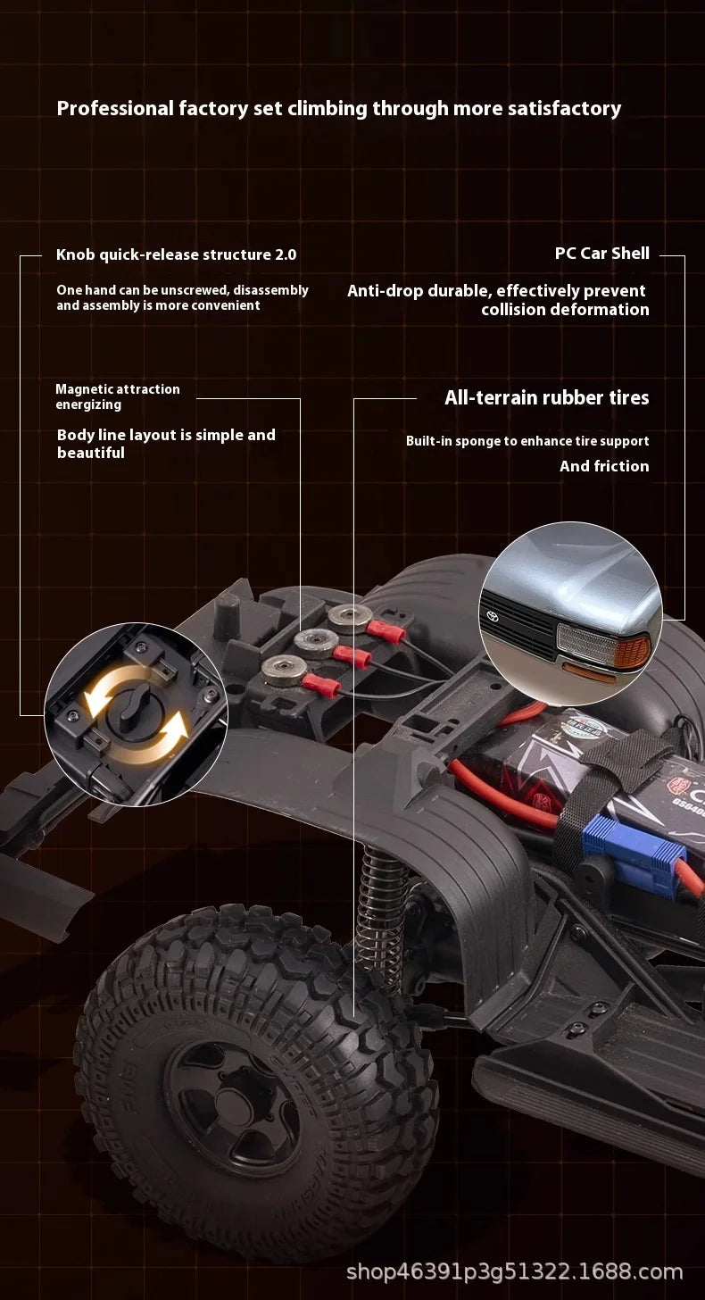 Fms 1:10 Rc Fcx Toyota Lc80 Simulation Off-Road Climbing Vehicle With High And Low Speed Remote Control Remote Control Toy Car