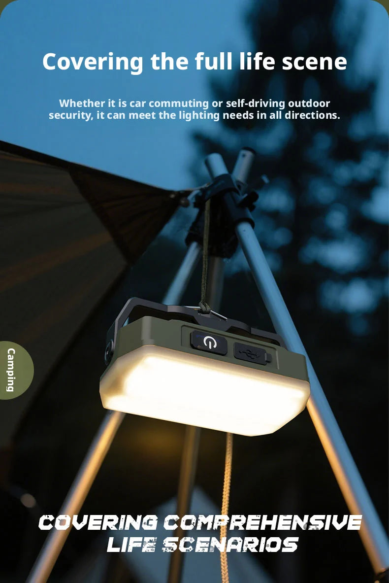 Portable Outdoor Camping Lantern Super Long Battery Life Rechargeable Emergency Light Strong Magnet Work Light for Repair