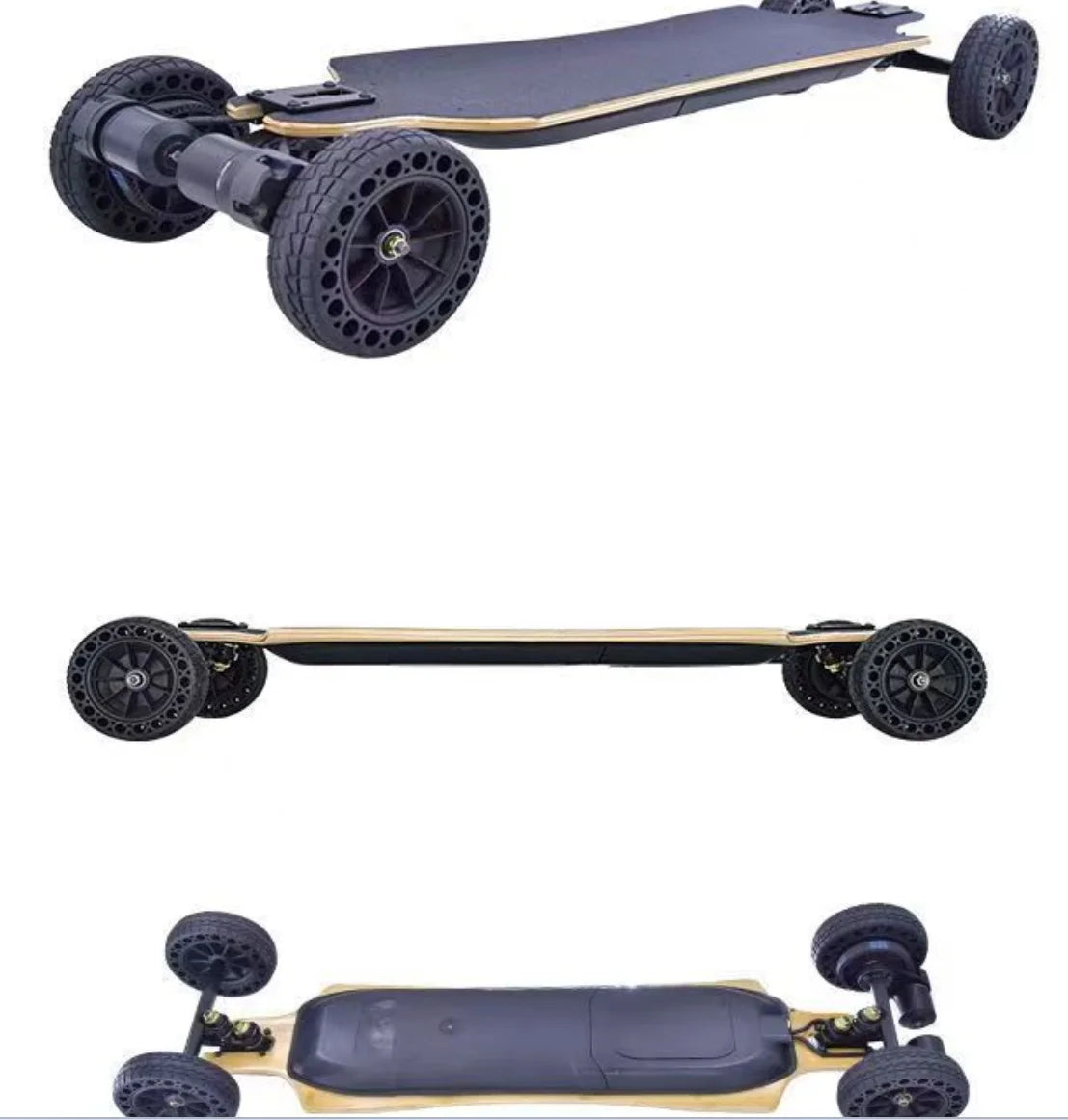 All Terrain Electric Skateboard, Off-Road Shock Absorbing Board, Wireless Remote Control High Speed Scooter for Adults Commute