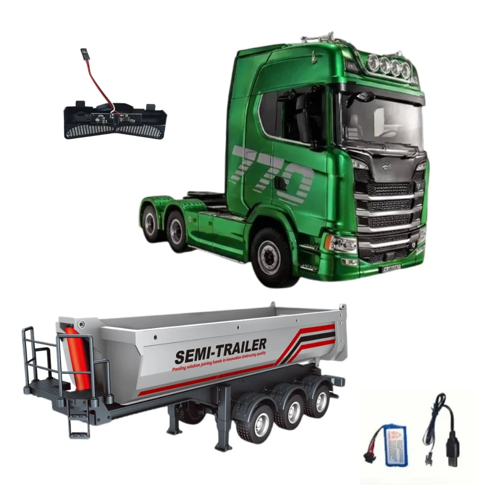 Huina New Model 1501+1509 770s RC Heavy-duty Truck Trailer Model Tractor High-end Toy Children's Adult Gift