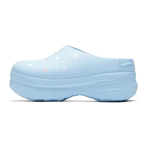 Adidas Originals x Disney Women Platform Clogs Slip On Mules Pink Heart Print Waterproof EVA Chunky Sole Streetwear Sandals