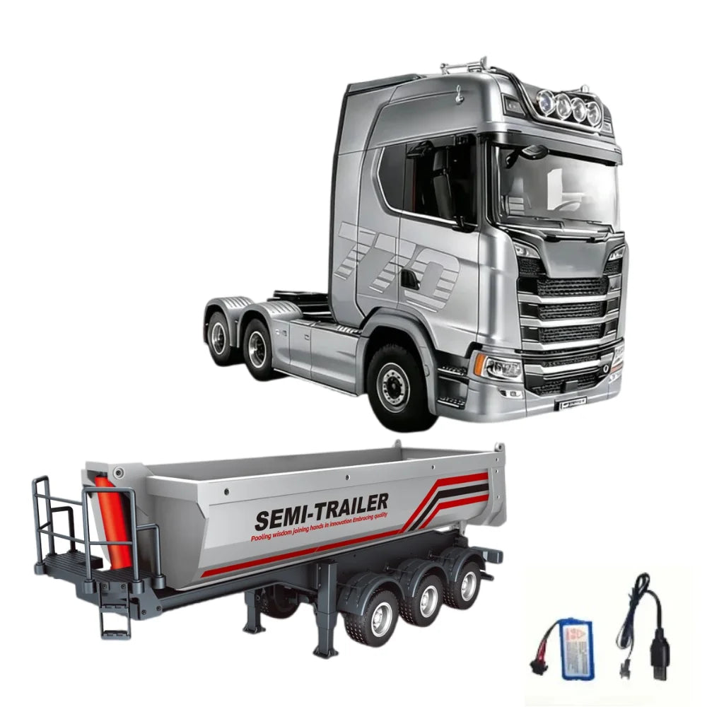 Huina New Model 1501+1509 770s RC Heavy-duty Truck Trailer Model Tractor High-end Toy Children's Adult Gift