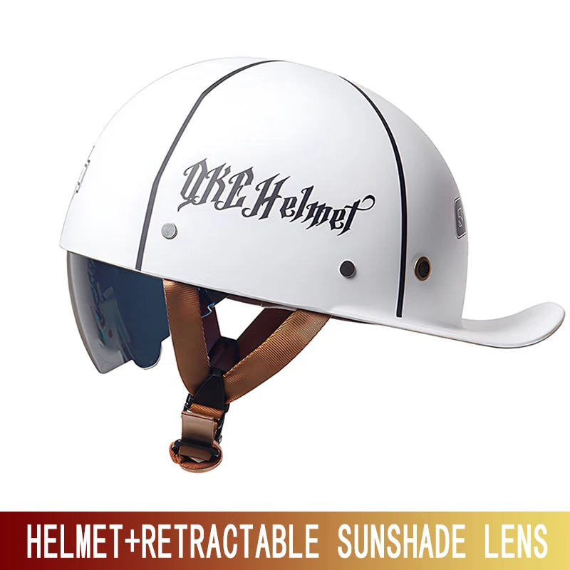 Motorcycle Helmet, Japanese-German Helmet, Men's Retro Half Helmet, Cruise Pedal, Tram, Light Prince Baseball Cap, Spring and Su