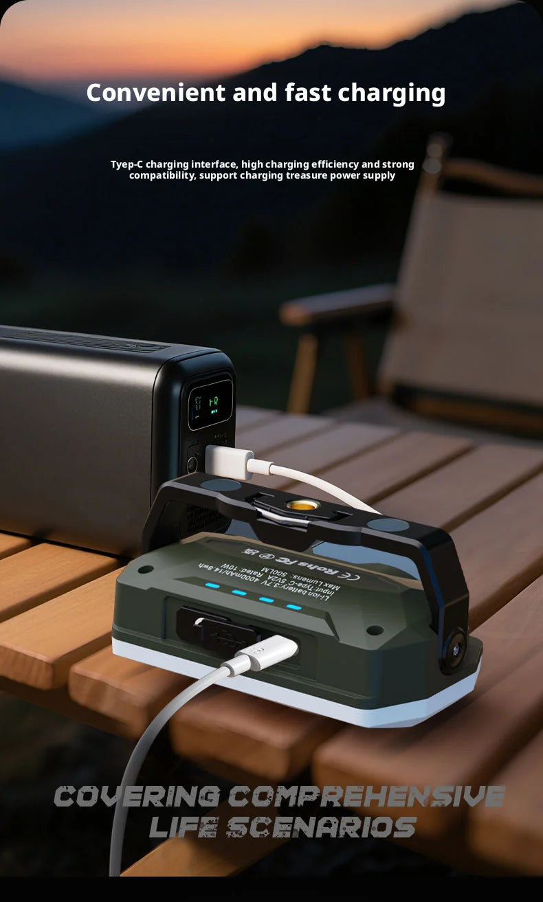 Portable Outdoor Camping Lantern Super Long Battery Life Rechargeable Emergency Light Strong Magnet Work Light for Repair