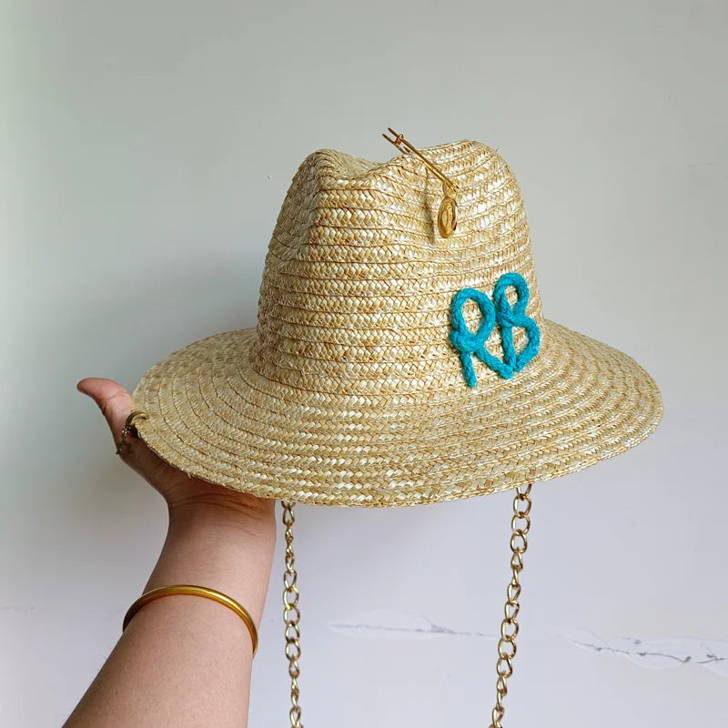 Hepburn style summer straw hat French elegant ladies seaside travel sun hat bow ribbon flat top wide brim straw hat  여름모자