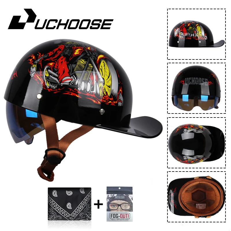 2024 Adult Open Face Summer Retro Riding Bicycles Vintage Half Helmet Baseball Cap Helmets Children Riding Motocross Men Women