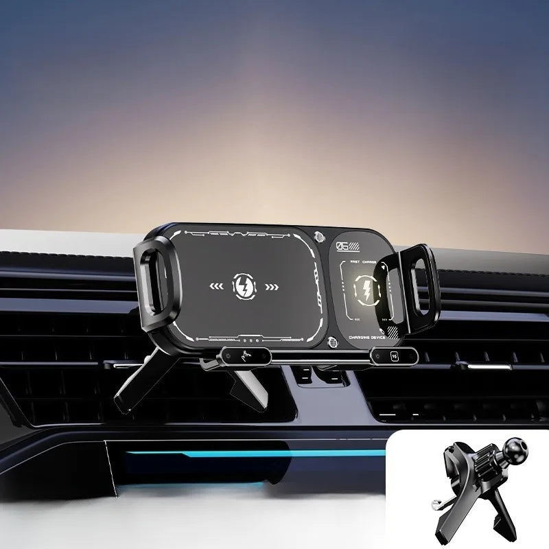 Wireless charging folding car large screen cell phone holder fast charging car navigation bracket