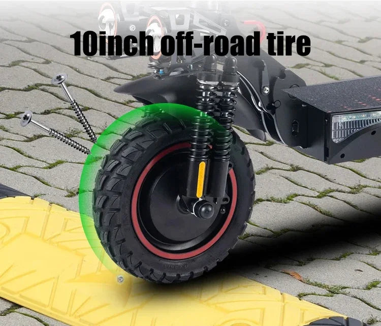 T4 500W High Power Dual Motor Adjustable Height Off-road Folding Adult Electric Scooter
