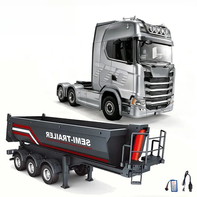 Huina New Model 1501+1509 770s RC Heavy-duty Truck Trailer Model Tractor High-end Toy Children's Adult Gift