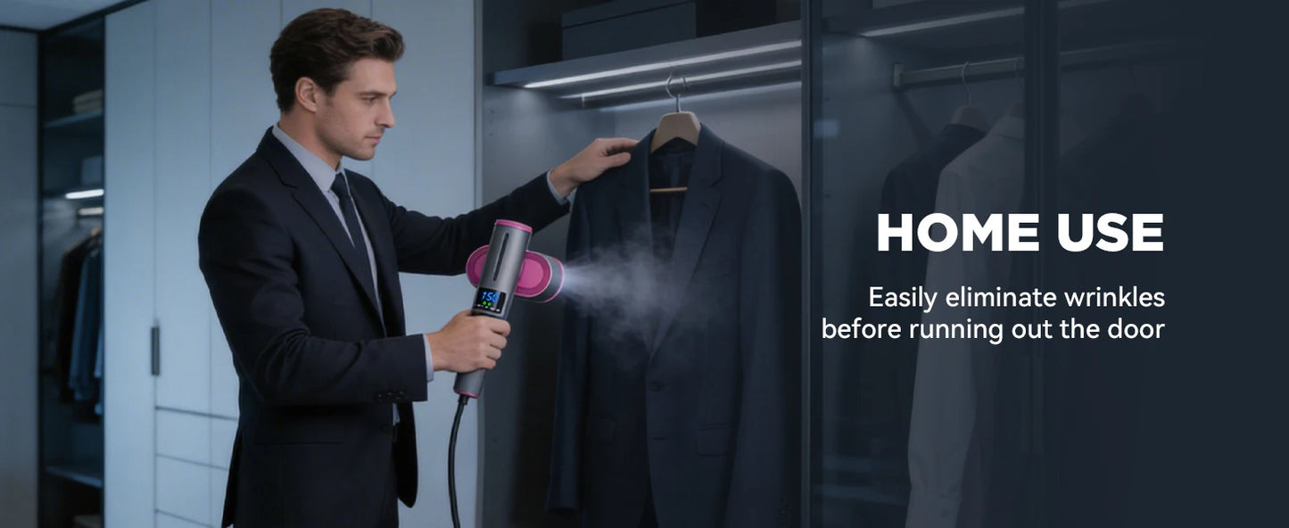 Handheld Steam Iron Garment Steamer Portable Mini for Clothes Fast Heating Travel Garment Fabric Press Machine with Home
