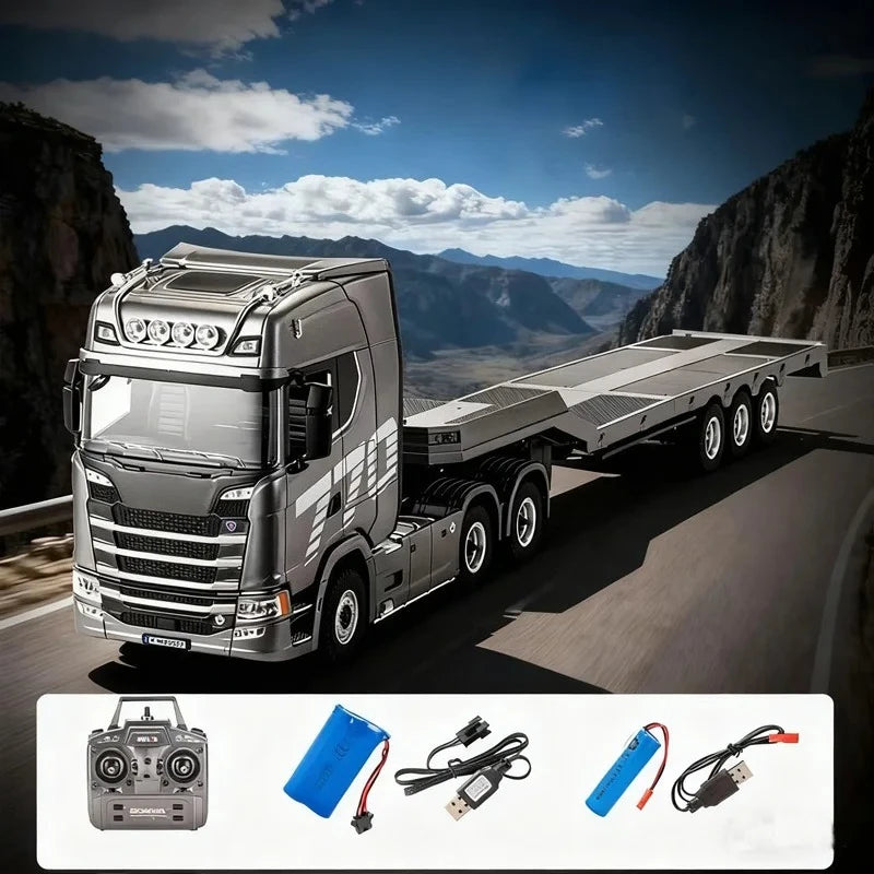 Huina New Model 1501+1509 770s RC Heavy-duty Truck Trailer Model Tractor High-end Toy Children's Adult Gift