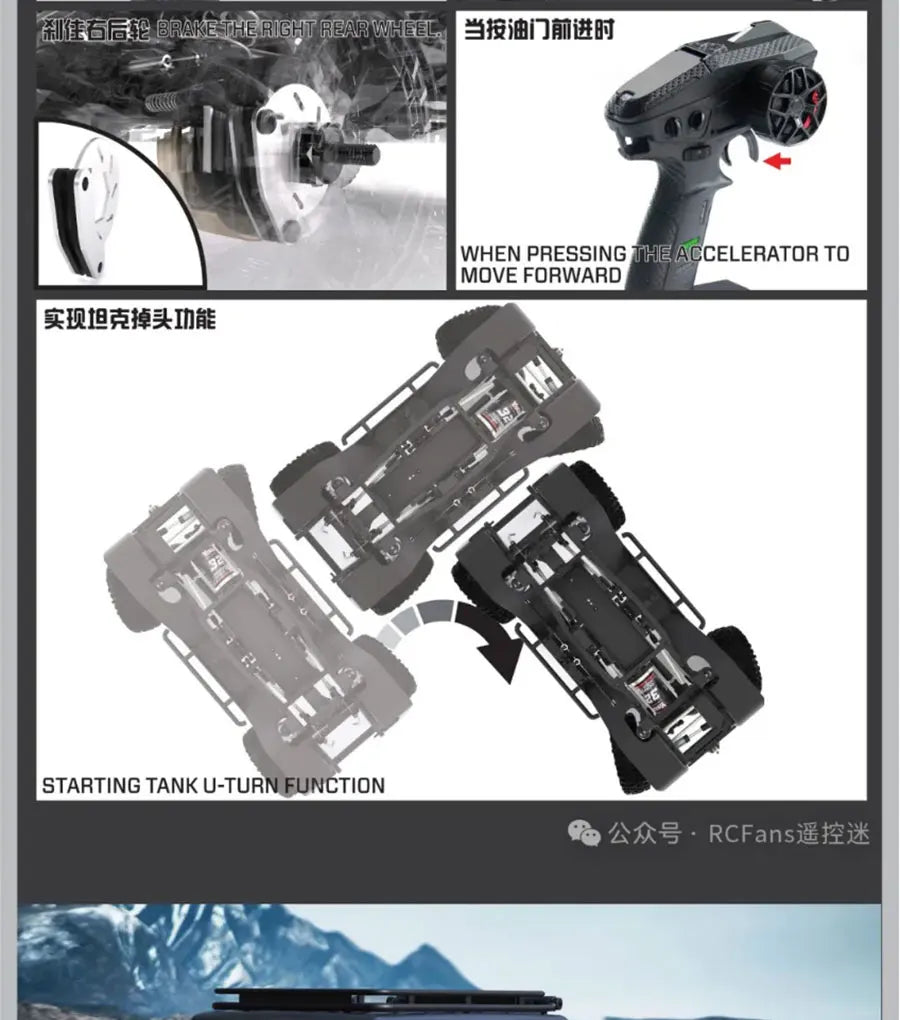 YK4107 PRO 1/10 Simulation RC Remote Control Brushless Four-Wheel Drive Differential Lock Climbing Vehicle Off-Road Vehicle