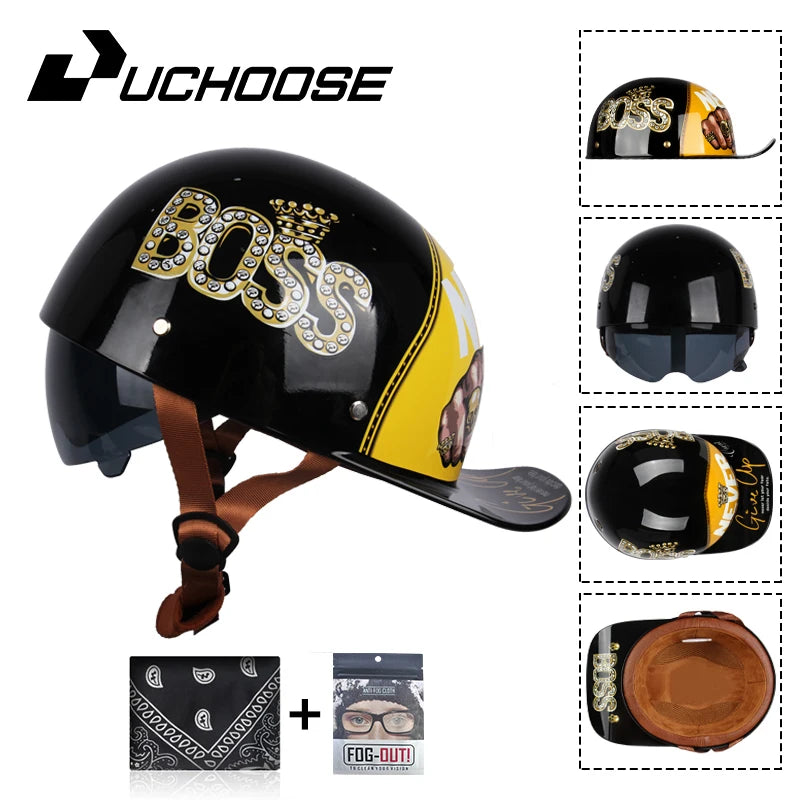 2024 Adult Open Face Summer Retro Riding Bicycles Vintage Half Helmet Baseball Cap Helmets Children Riding Motocross Men Women