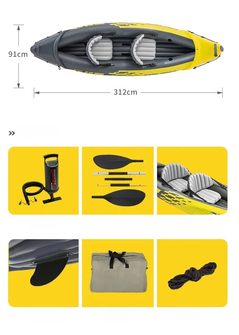 68307 K2 Kayak 2 Person Outdoor Professional Inflatable Rowing Boat Inflatable Kayak With Paddle for Sport Gaming
