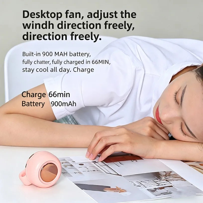 Mini Hanging Chest Backpack Fan 3 Speed Wind 900mAh Rechargeable Lightweight Summer Outdoor Cooling Fan