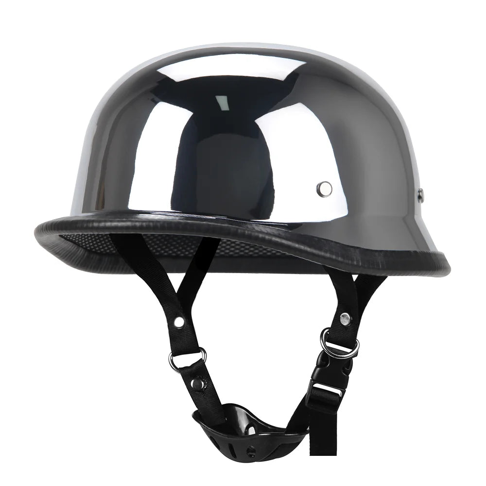 Motorcycle Half Helmet German Leather Vintage Helmet Casco Moto Motorcycle Open Face Helmet Biker Pilot DOT Certification S-XXL