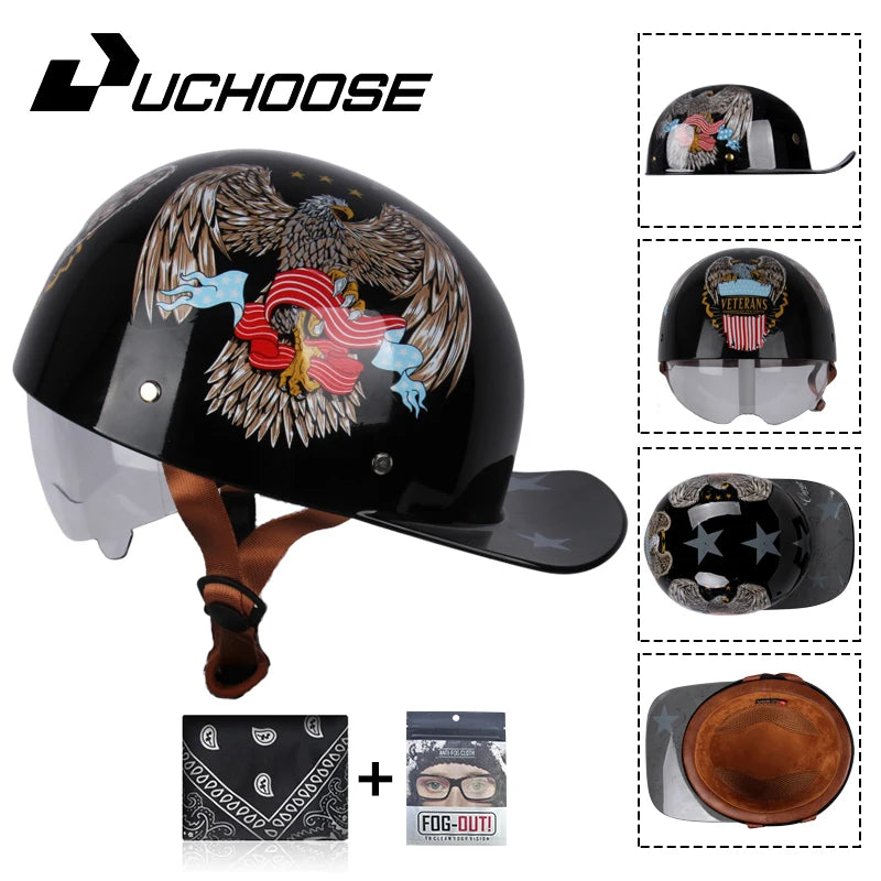 2024 Adult Open Face Summer Retro Riding Bicycles Vintage Half Helmet Baseball Cap Helmets Children Riding Motocross Men Women