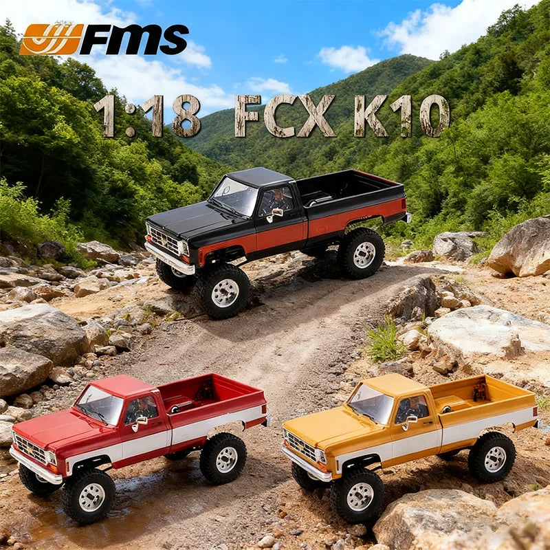 FMS FCX18 1:18 Chevrolet K10 Pickup Truck Officially Authorized Classic Retro Off-road Climbing RC Car Model RTR Vibely Store