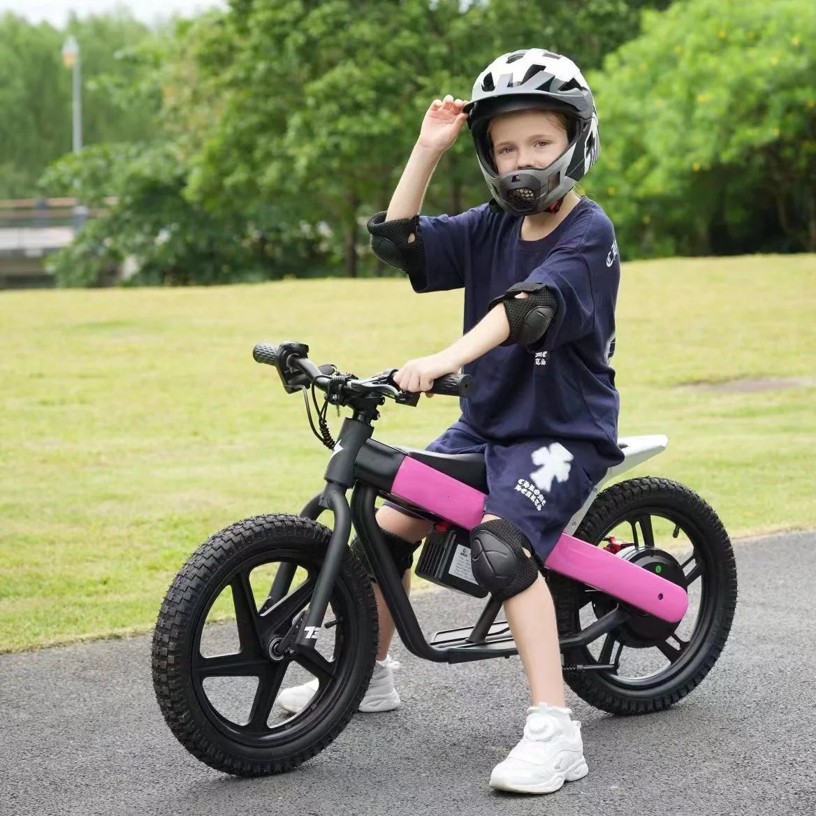 24V Kids Motorcycle Electric Bike Battery-Powered Off-Road with 300W Strong Motor Electric Scooter