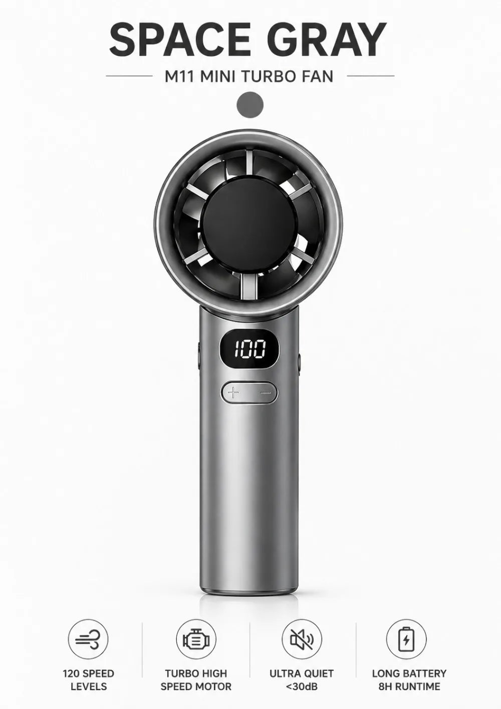 Xiaomi MIJIA Handheld Mini Fan Electric Hand Fans Ice Compress 120 High-Speed Cooling USB Rechargeable Portable Digital Display Vibely Store