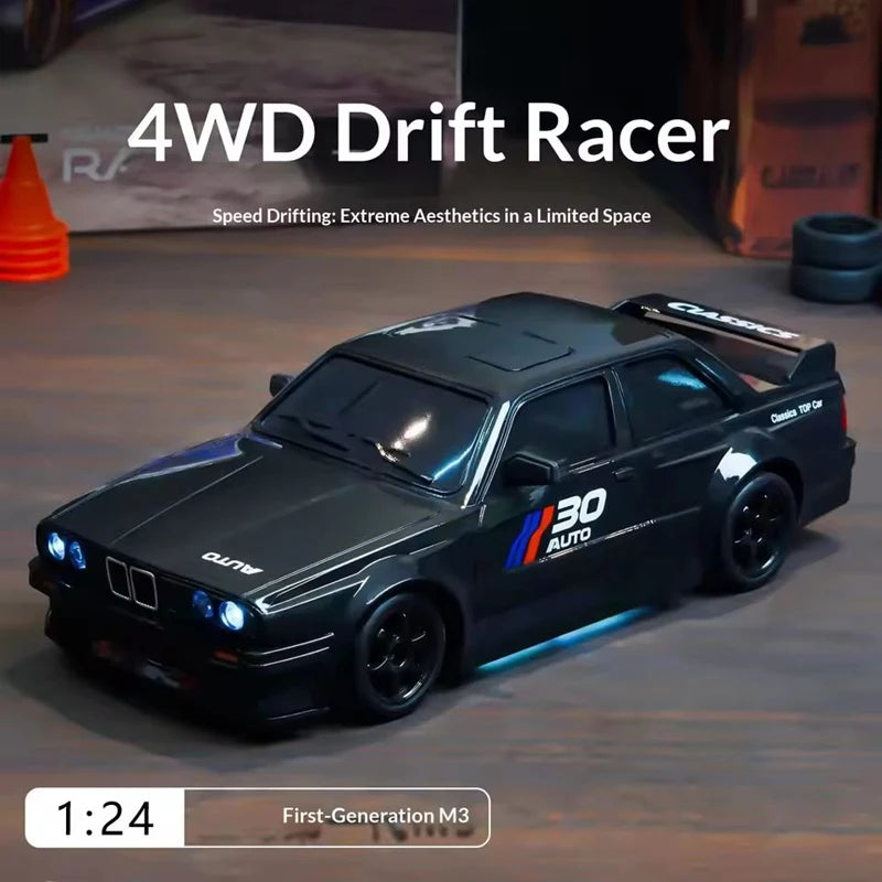 1:24 RC Drift Car 4WD Remote Control Car with Classic LED Lights High Speed Rechargeable Racing Sport Toy for Boys and Adults