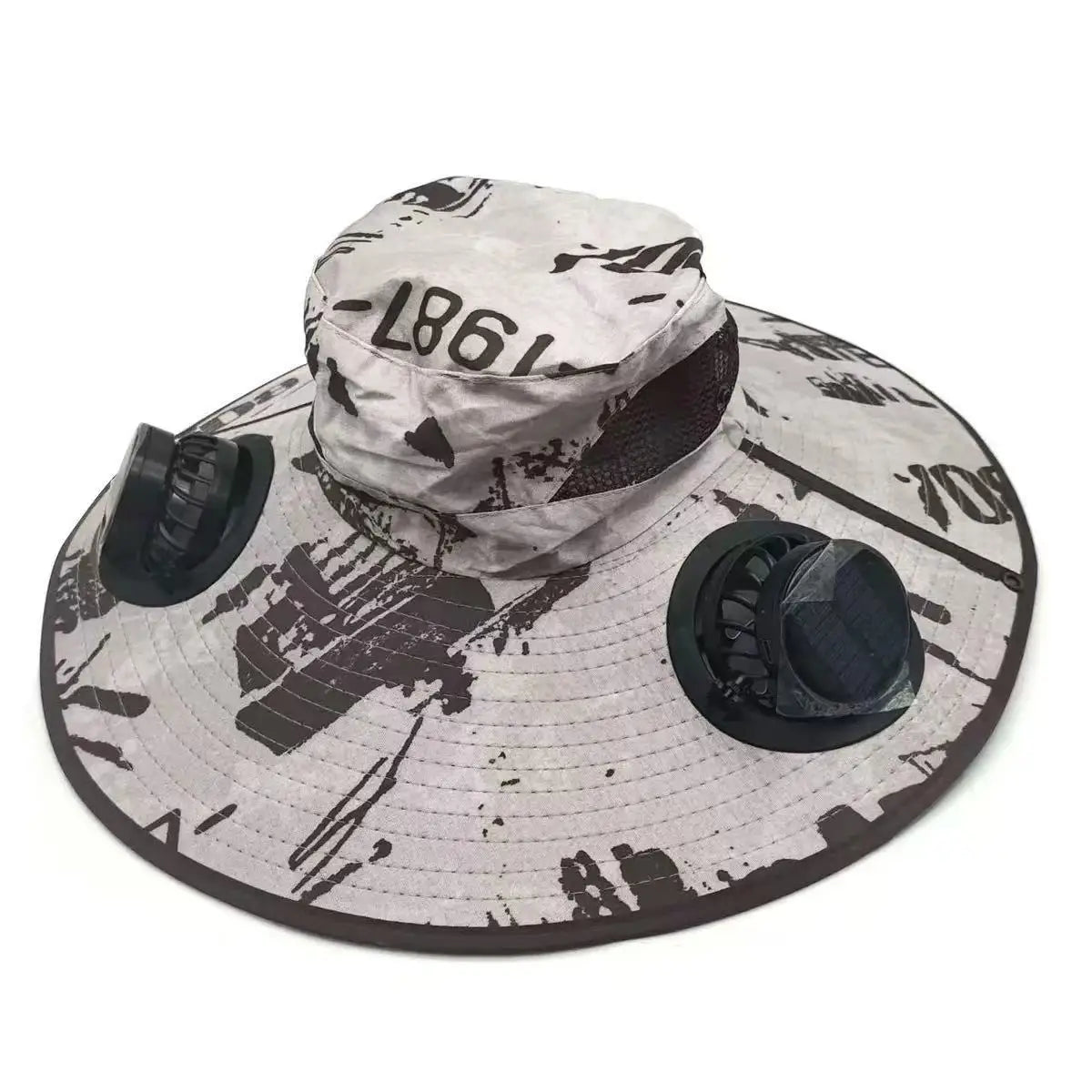 Mens Quick Dry Bucket Hat Large Size Sun Hat with Solar Powered Fan USB Rechargeable for Outdoor Hiking Camping Fishing Activity