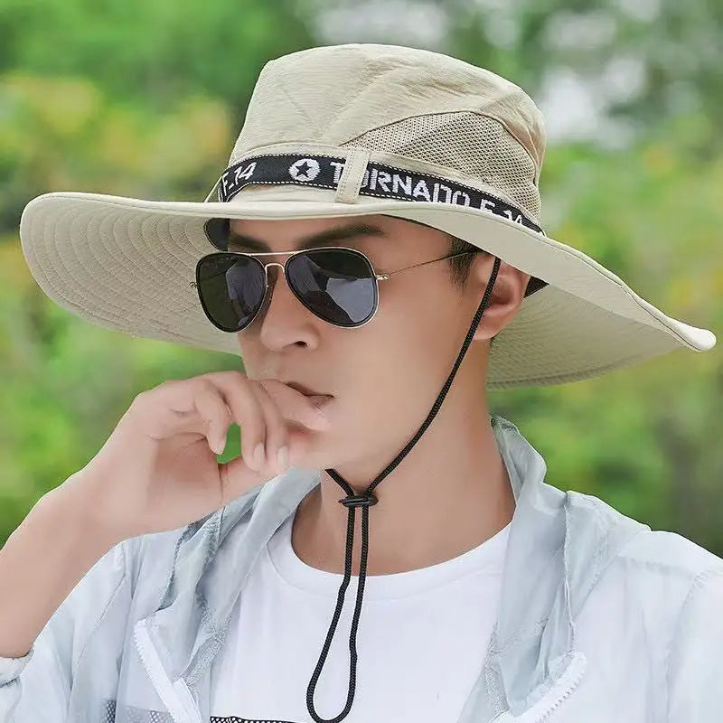 Mens Quick Dry Bucket Hat Large Size Sun Hat with Solar Powered Fan USB Rechargeable for Outdoor Hiking Camping Fishing Activity