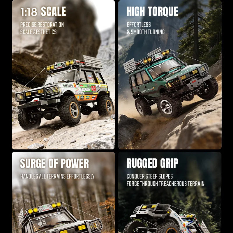 JXC LR1801 Professional RC Remote Control Car 1:18 Off-Road Climbing Car Four-Wheel Drive Dual-Speed Toy Car Model Boy Adult