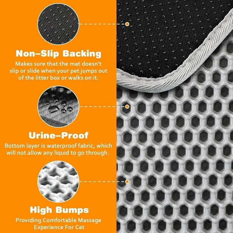Waterproof Cat Litter Mat - Non-Slip 2-Layer